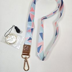 Lanyard for Badges/Keychain. Geometric Shapes Style. Lanyard with ID Badge Hook