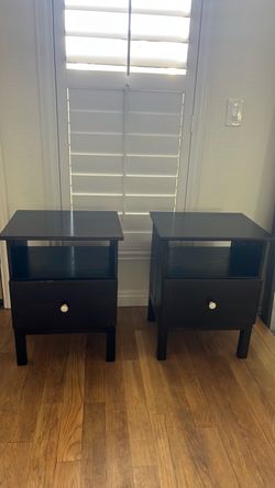 Dark brown  Nightstands with Drawer – Set of 2