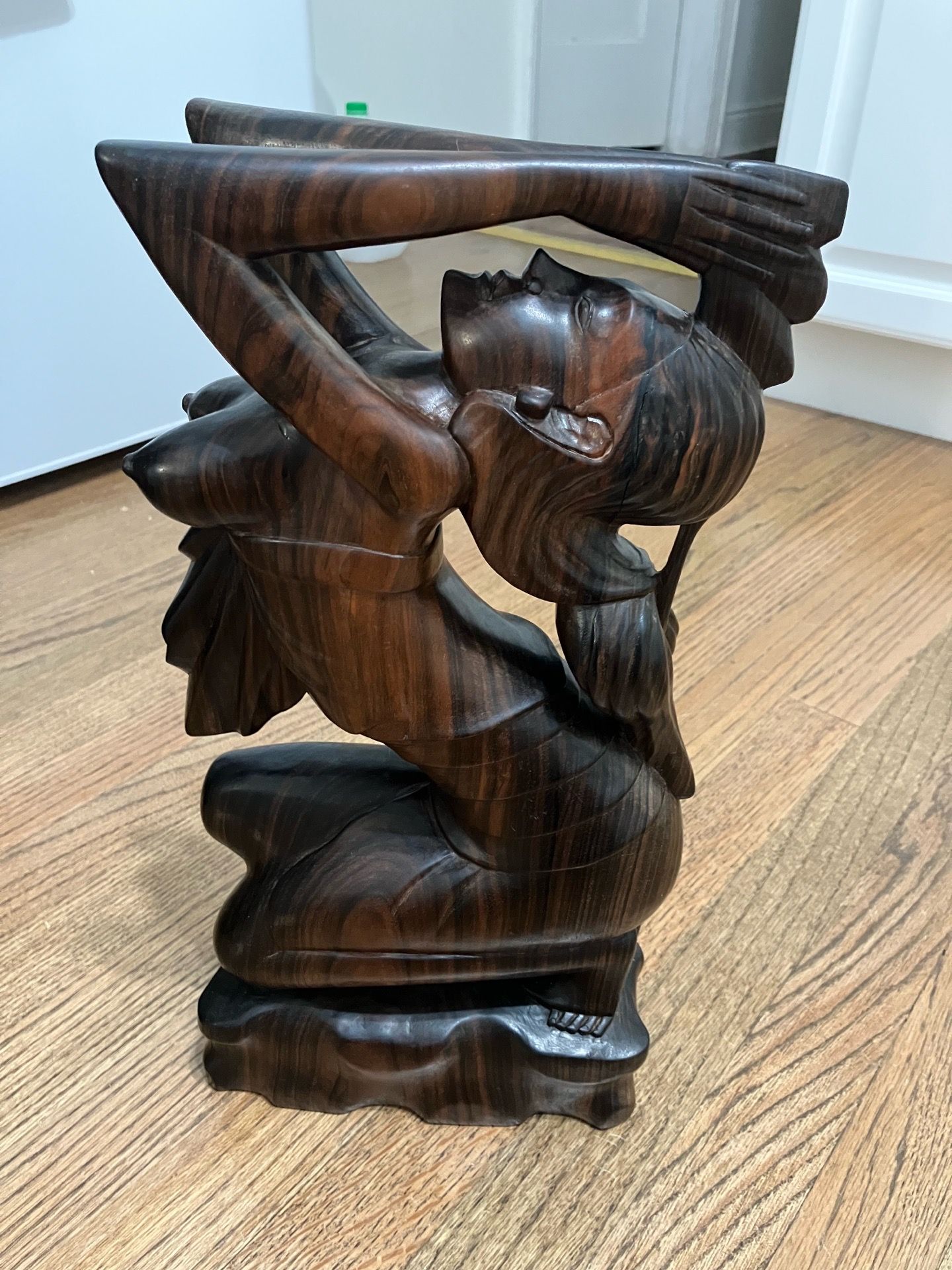 Sculpture - Balinese female dancer wooden statue