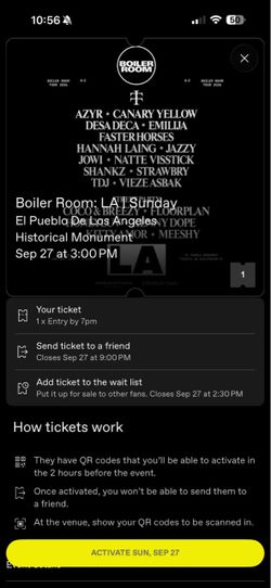 Boiler room ticket