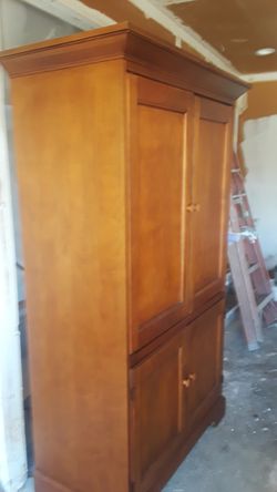TV console with shelfs