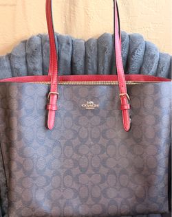Coach Signature Tote Bag Brown Red