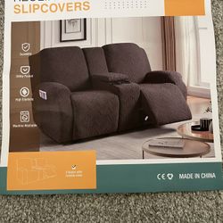 Loveseat Recliner Cover with Console Non-Slip Sofa / Couch Cover