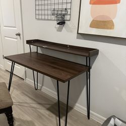 Wooden Desk with Metal Legs