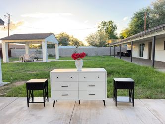 Modern dresser + nightstands