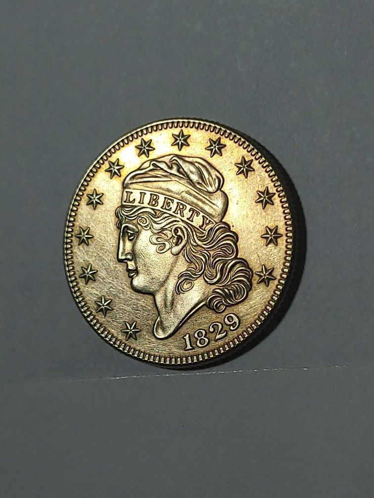 GREAT FOR ART NOVELTY-GEMINATE FOR  COLLECTABLES**HIGH RELIEF**LIBERTY $5 DOL. 22K. GOLD PLATED**US1829 **5.3GR**