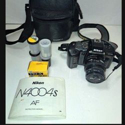 Nikon N4004S-Camera, Extra Lens, Film, Bag & Instruction Manual 