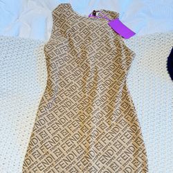 Skims X Fendi Mid-thigh Body Suit Brown 