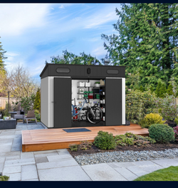 10 ft. W x 7 ft. D Plastic Storage Shed with Floor