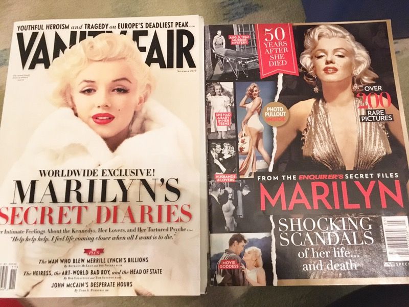 2 Marilyn Monroe Magazines Diaries VANITY FAIR Nov 2010 & Enquirer's Files 2012