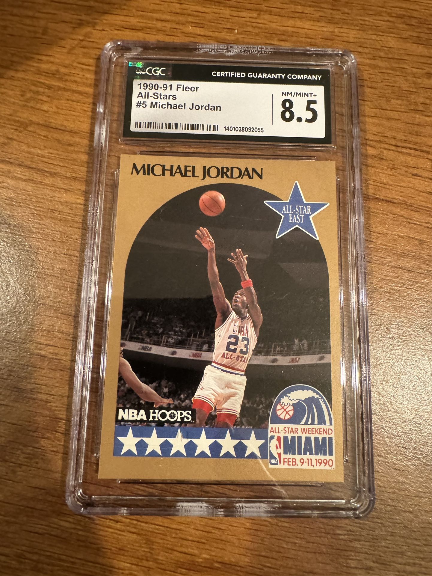 1990-91 NBA HOOPS All star #5 Michael Jordan CGC-8.5