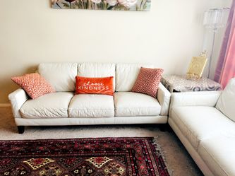 Italian Lethear Sofa And Love Seat 