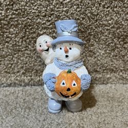  Christmas Snowman Decor Snow Buddies Halloween Pumpkin Ghost figure 4”