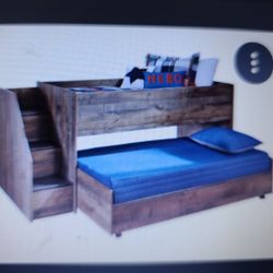 Ashley Twin Loft Bed Witg Pullout Caster Bed