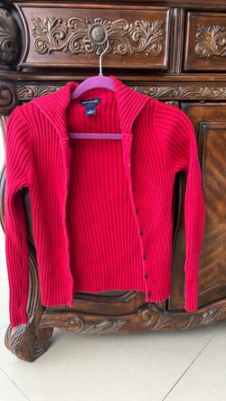 ❤️ Gorgeous Ann Taylor red ribbed cardigan with a stylish shawl collar! Classic, flattering, and perfect for fall and winter. Beautiful statement colo
