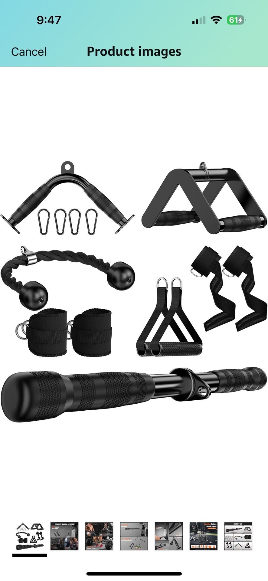 Cable Machine Attachment for Home Gym, Tricep Press LAT Pull Down Attachment, Cable Machine Accessories, Tricep Press Down Cable Attachment for Weight