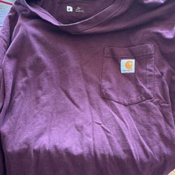 Carhart T Shirt Look Xl Maroon Color 