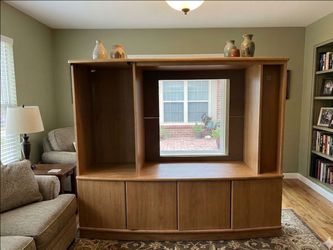 Large Wood Entertainment Center TV Cabinet
