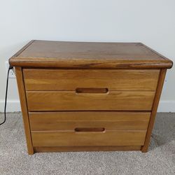 Wooden Two-Drawer Nightstand