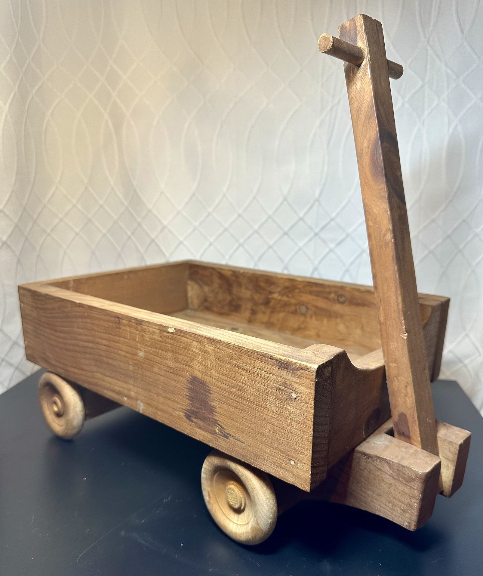 Wooden Handmade Pull Cart / Rustic Wooden Wagon – Vintage Style