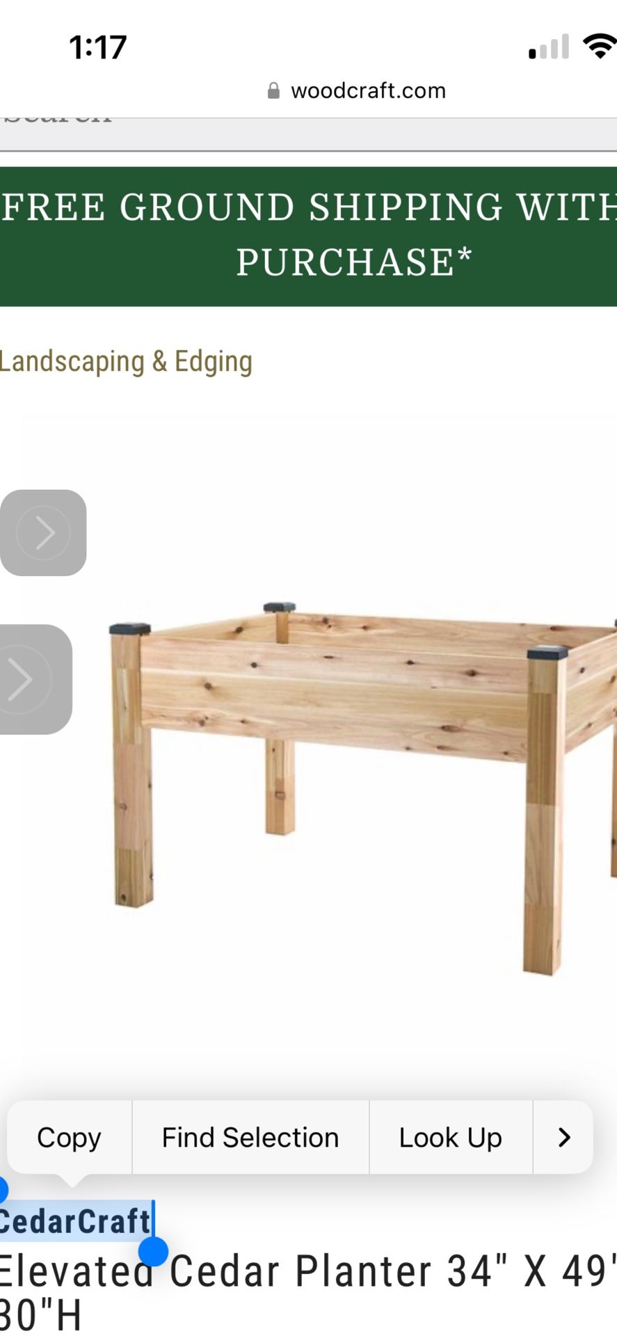 Cedarcraft Elevated Planter: Self-watering (New)