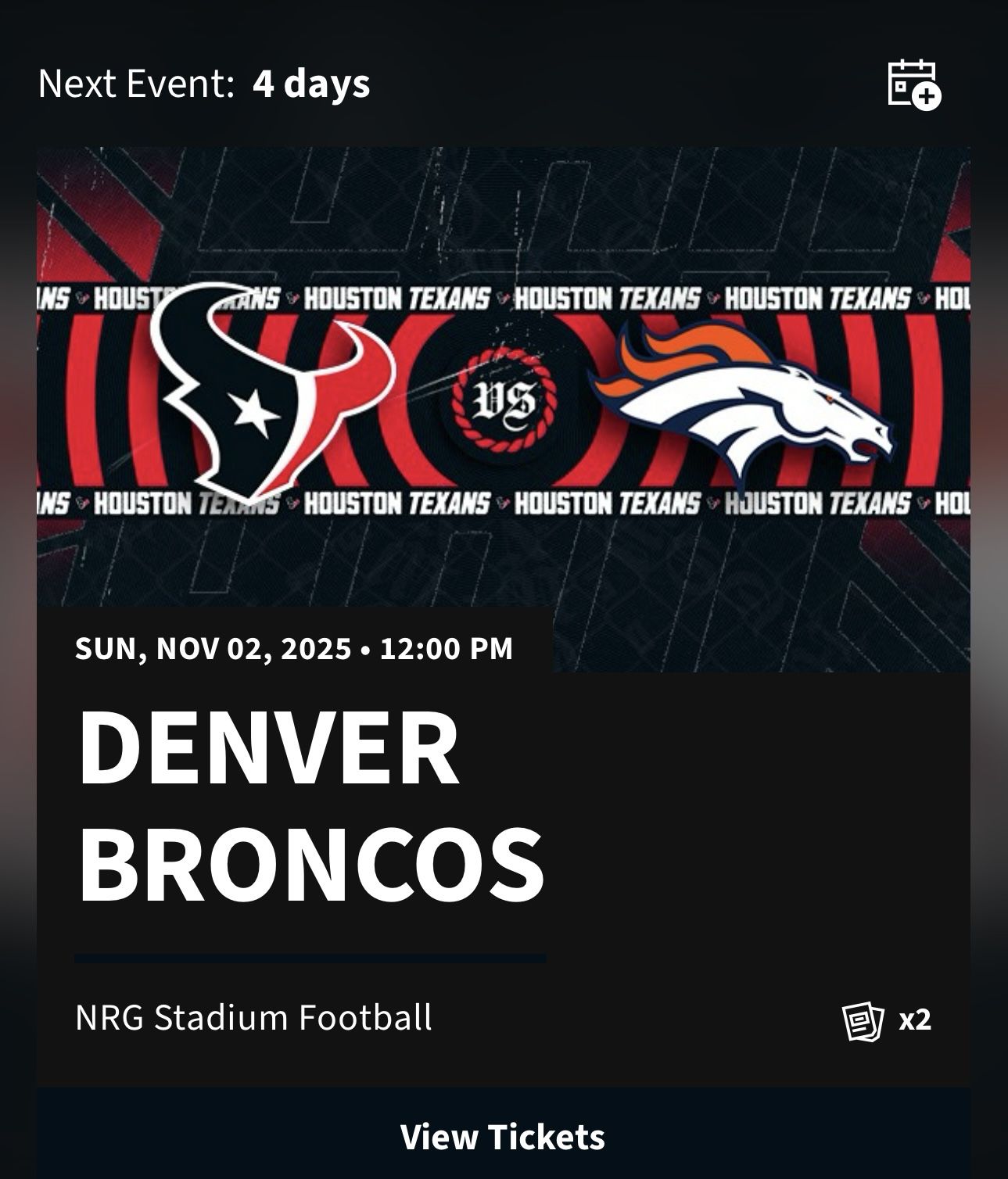 Texans Vs Denver Club Tickets