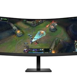 HP OMEN 34 inch WQHD 180Hz Curved Gaming Monitor, Wide QHD Display (3440 x 1440), VA Panel, VESA DisplayHDR 400, 1ms MPRT (with Overdrive), AMD FreeSy