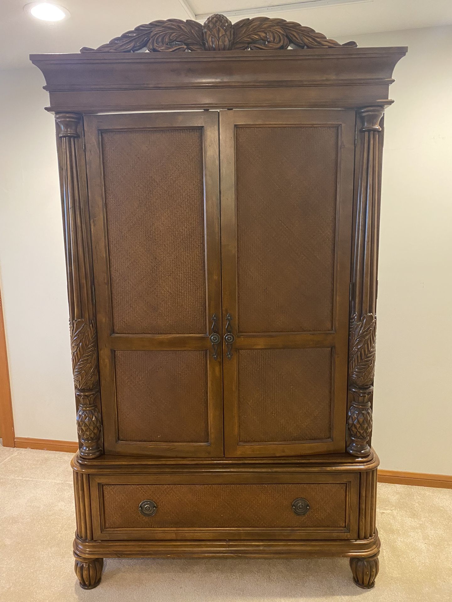 FREE Beautiful Ornate Carved Solid Wood Armoire