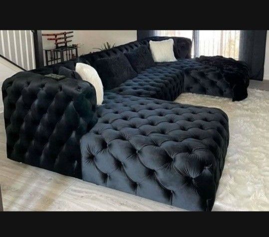 Black Sofa Black Sectional NEW 140x70 Finance Available