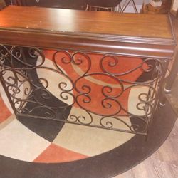 Wood And Iron Wall Table 