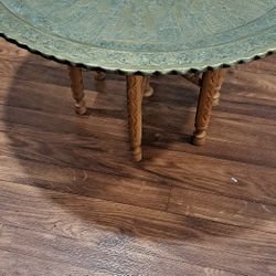 31" Brass Tray Table 