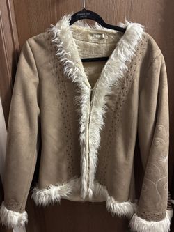 Beautiful Soft  Tan Jacket Made In Italy Xl