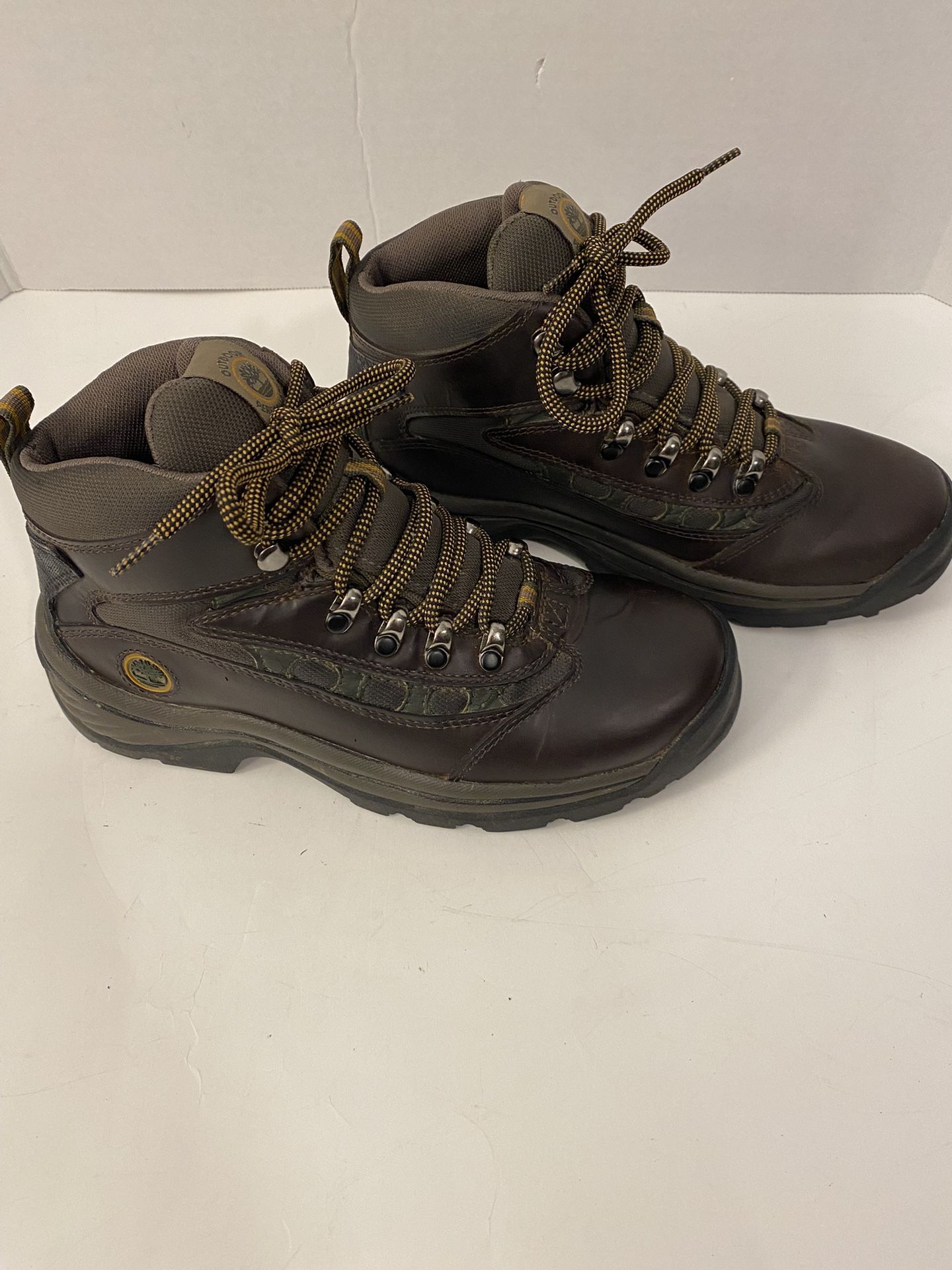 Timberland White Ledge Men’s Sz 7 Leather Mid Trail Hiking Waterproof Boots; Outdoor Performance