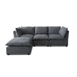 Gray Sectional Sofa with Ottoman