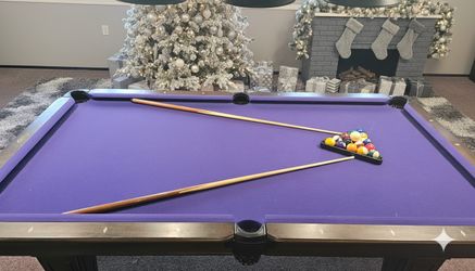 Gorgeous 8ft Pool Table with Purple Felt – Great Condition!