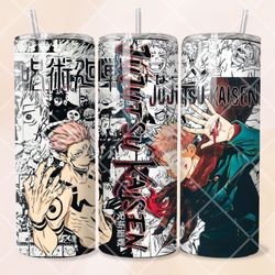 Custom 20oz JJK Comic Print Stainless Steel Tumbler