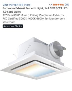 VENTIRI Bathroom Exhaust Fan with Light, 141 CFM