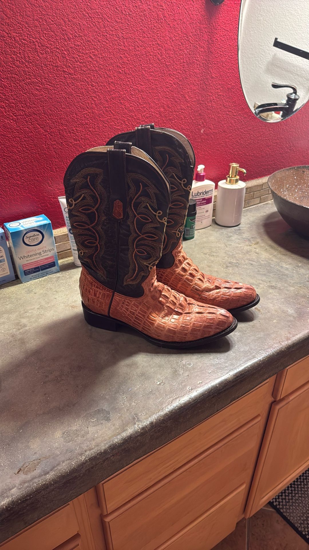 Cognac Alligator Cowboy Boots Men’s Size 12 