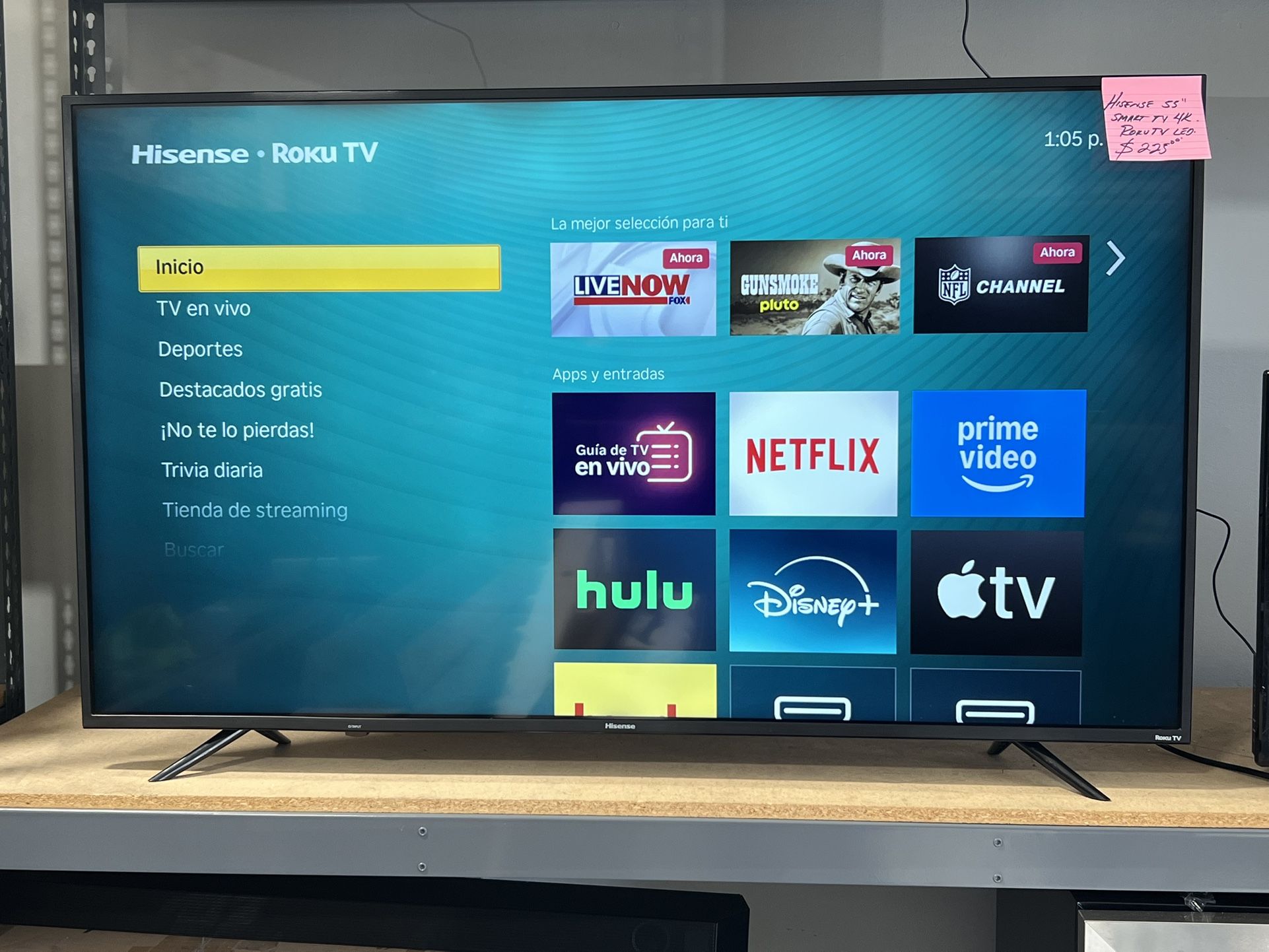 HISENSE 55” SMART TV LED 4K HDR ROKU TV FANTASTIC PICTURE QUALITY GUARANTEED 💯📺💯📺💯