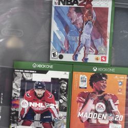 XBOX ONE MADDEN NFL 20, XBOX SERIES X NHL21 and XBOX ONE NBA2K22