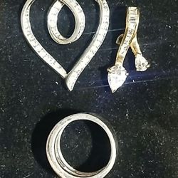 Sterling Silver 925   2 Pendants  1 Ring  3 Pieces 1 Price