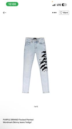 Purple indigo blue and black skinny jeans