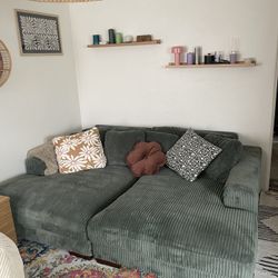 Green Corduroy Couch 