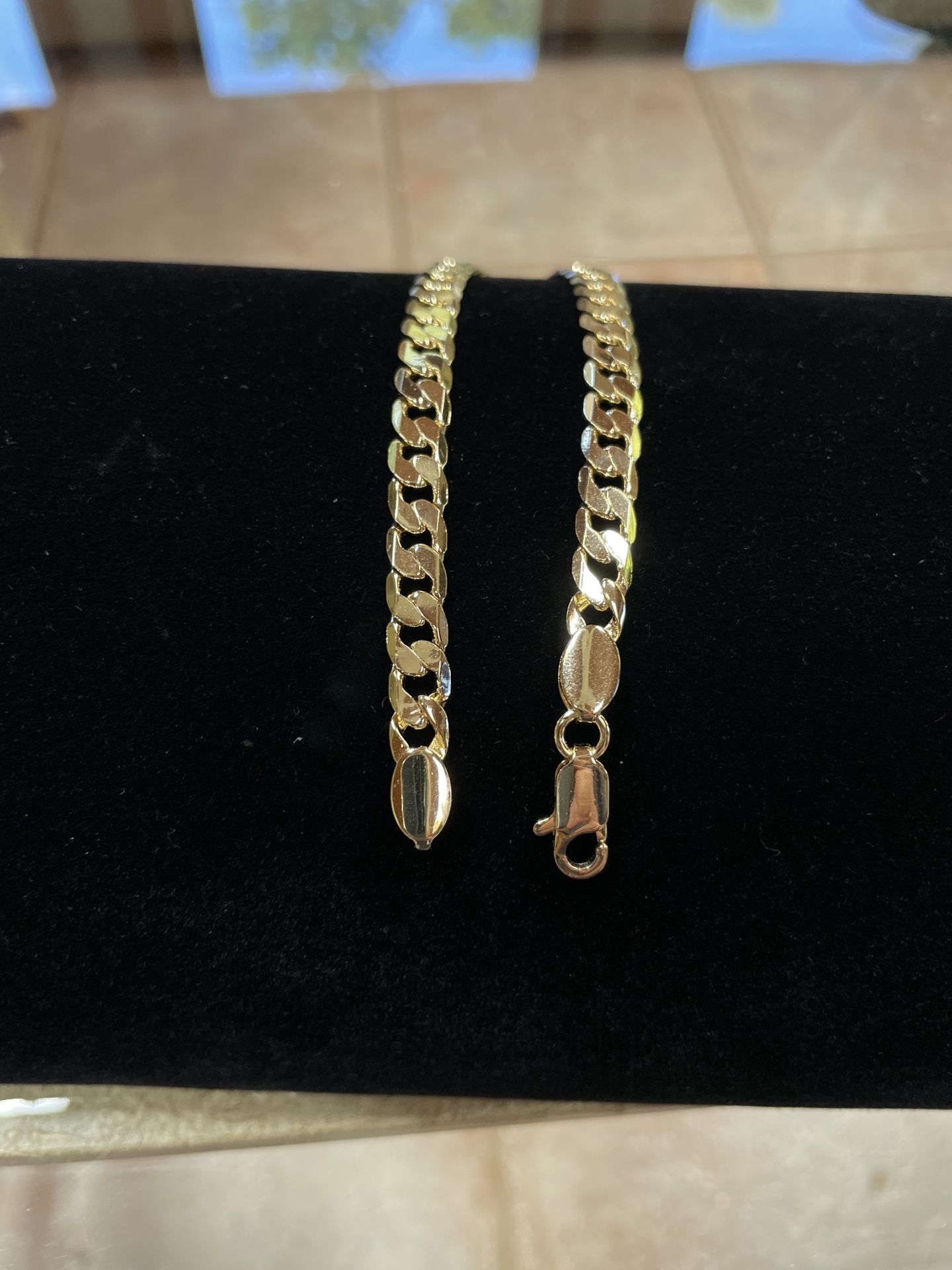 14K Gold Filled Cuban Link Anklet 6.2mm Chain 10" for Men or Women