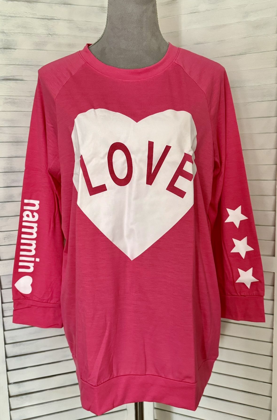 Pink Long Sleeve Shirt, XXL