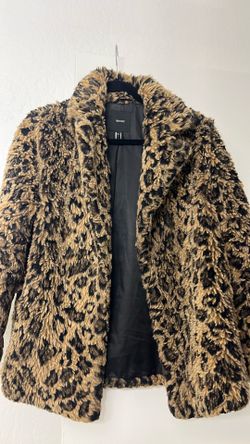 Forever 21 Leopard Print Faux Fur Coat - Medium