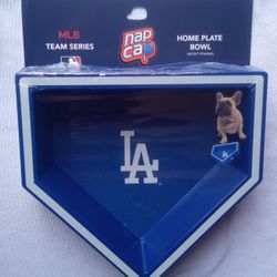 La Dodger Home Plate Dog Bowls 