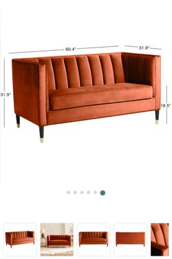 Leanna Channel Tufted Velvet Loveseat