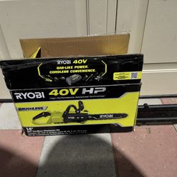 RYOBI 40V HP Brushless 14 in. Battery Chainsaw with 4.0 Ah Battery and Charger