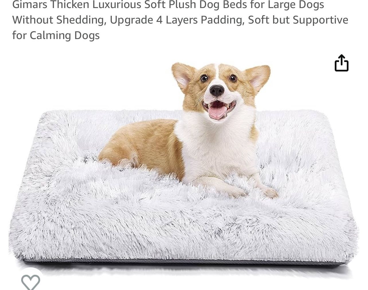 Gimars Thicken Luxurious Soft Plush Dog Beds for Large Dogs Without